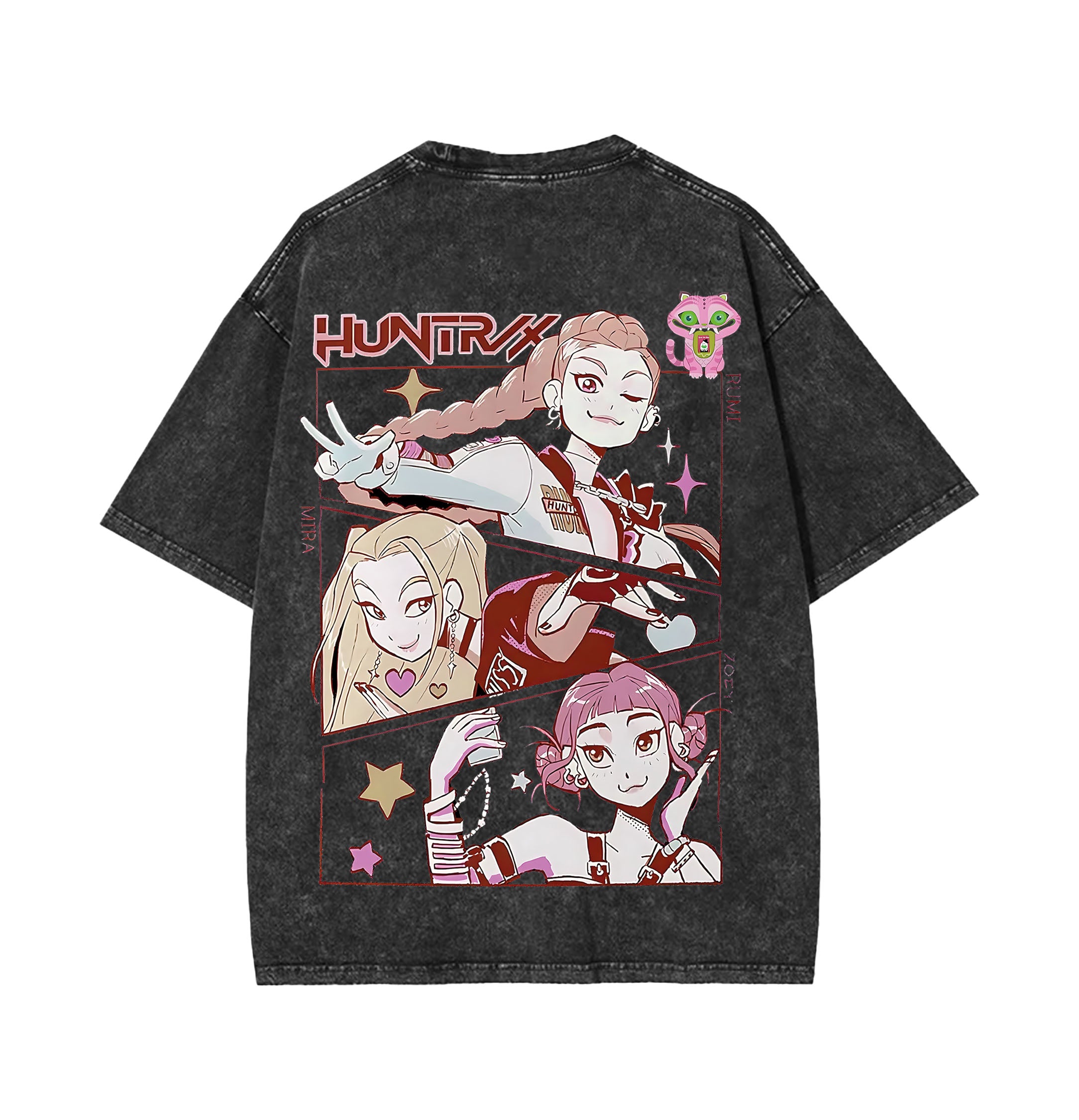 Huntrix Kpop Demon Hunter Character 2025 Shirt Vintage Washed Tee [TPR] - Image 3